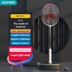 ESPER Explorer V2 Susanoo 7U Ultra-Light Badminton Racket 30T/40T High-Elastic Carbon Fiber with Grip and Gift Box Suitable for Beginners and Advanced Players.(PINK)