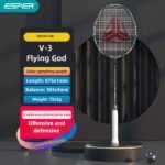 ESPER V3 Badminton Racket 72g Ultra-Light 6U Graphene Carbon All-Around Professional Match Training Durable Stylish Racket(Phantom violet)