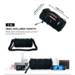 Cycling top tube bag, 2.4L large capacity holds all your small essentials, six reflective strips keep you safe during night rides, detachable for use as a crossbody bag, one bag for multiple uses./black