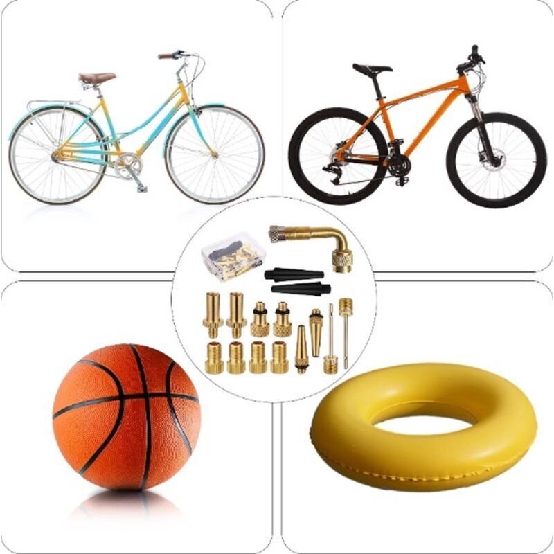 15 pcs Bicycle Valve Adapter Set Reducing Nozzles Tire Pump Adapter Set Ball Pump Needle Universal. 2 15 pcs Bicycle Valve Adapter Set Reducing Nozzles Tire Pump Adapter Set Ball Pump Needle Universal. - image 2