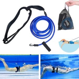Adjustable swimming belt for pool, swimming resistance belt, swimming belt for pool hanging training, bungee swimming resistance