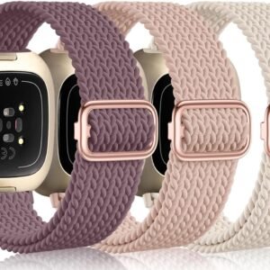 Elastic Braided Nylon Sport Strap for Fitbit Versa – Compatible Straps (Sense/Sense 2)