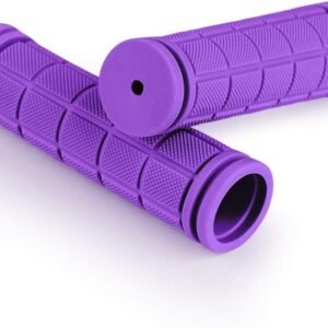 pair of ergonomic bicycle handles in non-slip soft rubber, Purple
