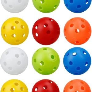 12-Pack Golf Practice Balls, Hollow Practice Balls with Airflow, 42mm Plastic Golf Balls, for Swing Training, Driving Range, Home Use