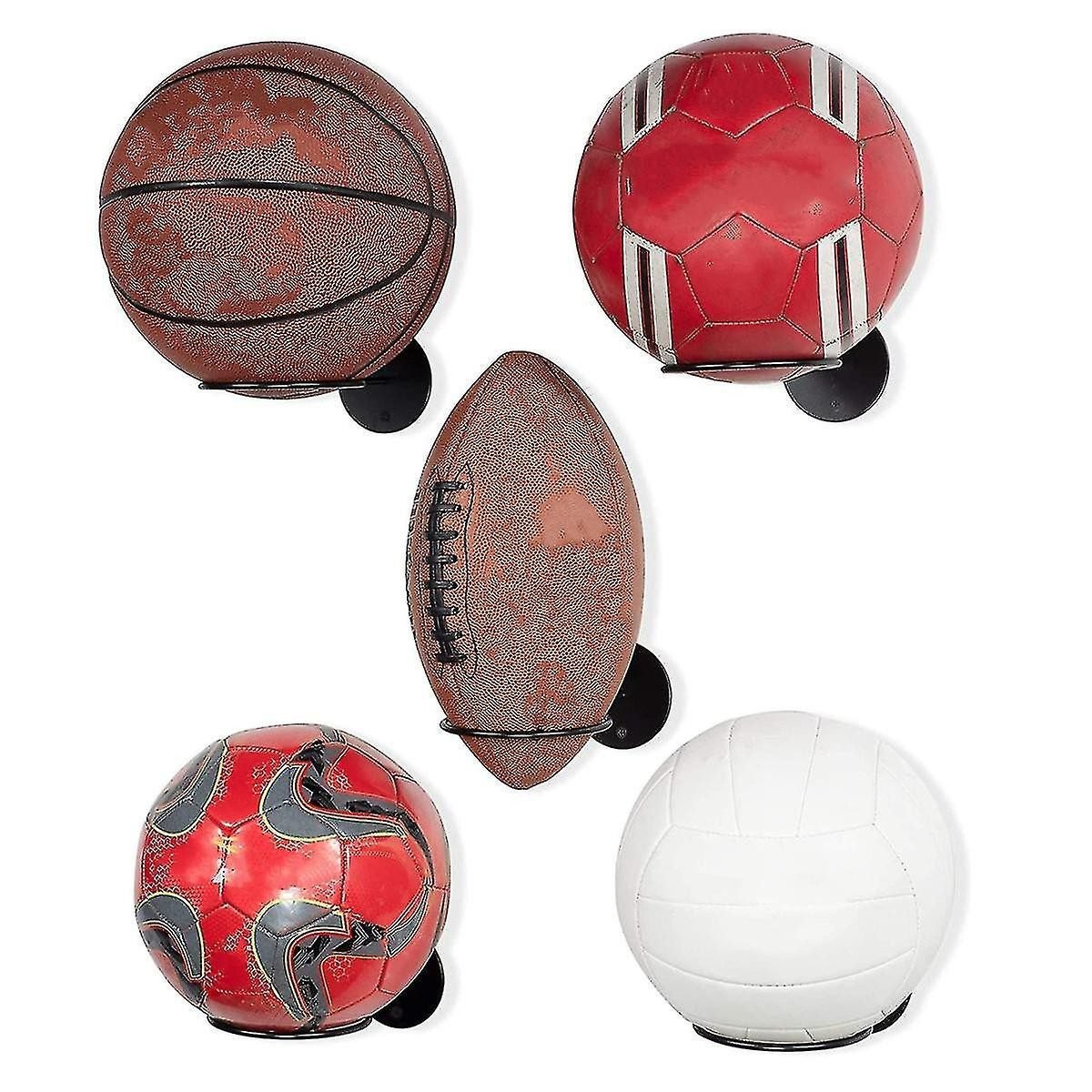 3pcs Wall Mounted Ball Rack Iron Basketball Storage Display Holder Football Rugby Hanging Rack Space Saving - Perfect Black 3pc 3 3pcs Wall Mounted Ball Rack Iron Basketball Storage Display Holder Football Rugby Hanging Rack Space Saving – Perfect Black 3pc - image 3