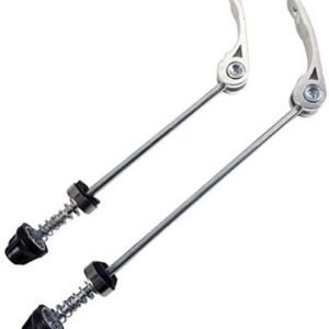 Road and Mountain Bike MTB Wheel Hub Front and Rear Quick Release Skewer Clamp Bolt Lever Axle QR 145/180 mm, a Pair Silver Silver Silver