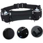 Running Belt with Water Bottles for Active People, Black