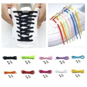 No-Tie Elastic Shoelaces 1 Pair, one size, beige