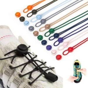2 Pairs Elastic Shoelaces No Tie Shoelaces with Drawstring, Light Blue