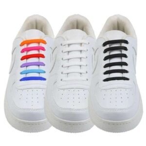 White No-Tie Elastic Shoelaces, One Size, 2pcs