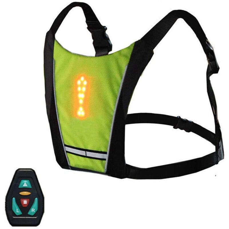 Cycling Vest USB Rechargeable Reflective Backpack with LED Turn Signal Light Remote Control Outdoor Sport Safety Gear Bag for Cycling Running Walking 1 Cycling Vest USB Rechargeable Reflective Backpack with LED Turn Signal Light Remote Control Outdoor Sport Safety Gear Bag for Cycling Running Walking