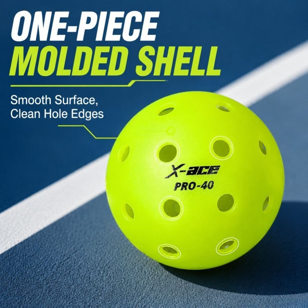 6Pcs X-ACE PRO-40 Outdoor Pickleball Balls, Official 40-Hole Tournament Standard Pickle Balls for Outdoor Hard Court Training & Competition 3 6Pcs X-ACE PRO-40 Outdoor Pickleball Balls, Official 40-Hole Tournament Standard Pickle Balls for Outdoor Hard Court Training & Competition - image 3
