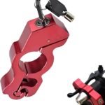 Motorcycle Handlebar Lock, Anti-Theft Anti-Picking Device for Brake Handlebar, Portable Adjustable Throttle Lock, Heavy Duty Anti-Rust Fixing Accessory for Bicycle Motorcycle Tricycle (Red)