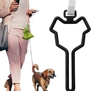 ® 2Pcs Dog Poop Bag Holder, Premium Waste Bag Holder Carrier for Leash, Dog Poop Bag Dispenser for Walking Running Bicycle Accessory (Black)