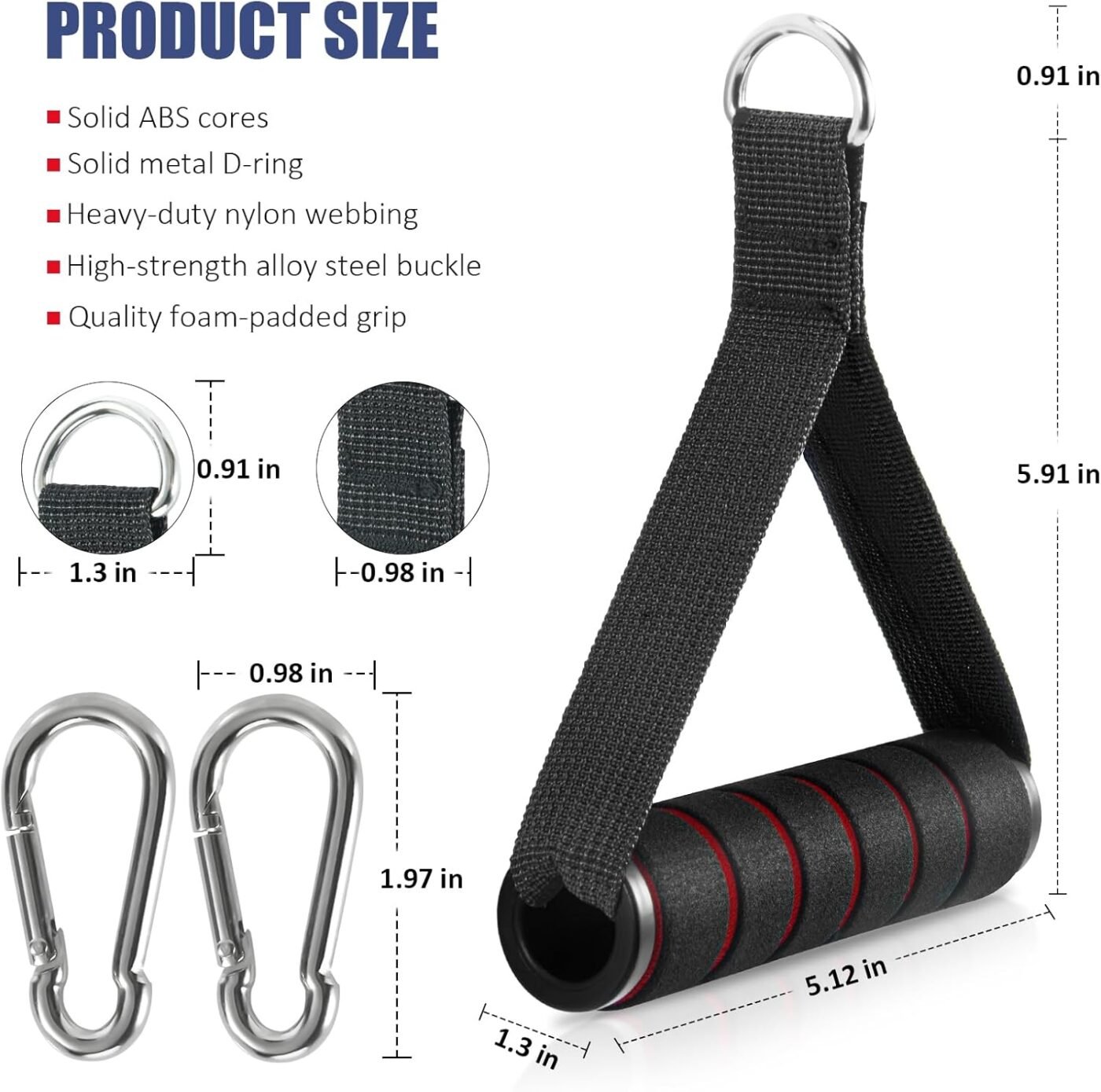 2 Pack Upgraded Exercise Handles, Gym Handle Equipment for Cable Machine Attachments, Strength Training Workout, Pilates, Home Gym, Resistance Bands, Heavy Duty Workout Accessories 2 2 Pack Upgraded Exercise Handles, Gym Handle Equipment for Cable Machine Attachments, Strength Training Workout, Pilates, Home Gym, Resistance Bands, Heavy Duty Workout Accessories - image 2