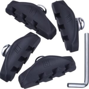2 Pairs (4 Pieces) Bike Brake Pads, Rubber V-Brake Pads for Mountain & Road Bicycle,Quiet & Non-Skid Cycling Accessories for Enhanced Safety,50mm,Black