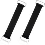 4 PCS Motorcycle Battery Strap, Stretchable Battery Strap Rubber Band with Metal Buckles, Batteries Fixed Straps Replacement for Motorcycle Scooter (2 PCS)