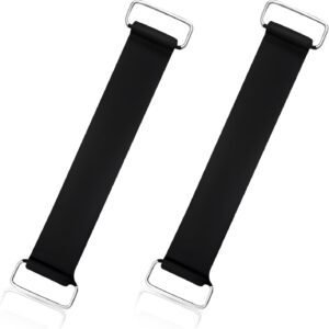 4 PCS Motorcycle Battery Strap, Stretchable Battery Strap Rubber Band with Metal Buckles, Batteries Fixed Straps Replacement for Motorcycle Scooter (2 PCS)