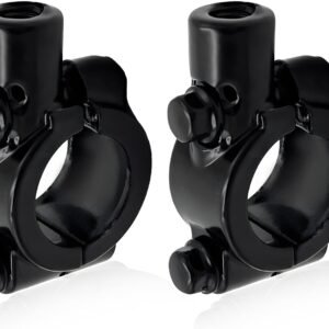 2PCS Motorcycle Handlebar Mirror Mount Holder, 8mm 7/8″ Handlebar Clamp Rearview Side Mirror Adapter, Aluminum Motorcycle Mirror Mount Clamp for ATV Street Bike Scooter (Black, 8mm)
