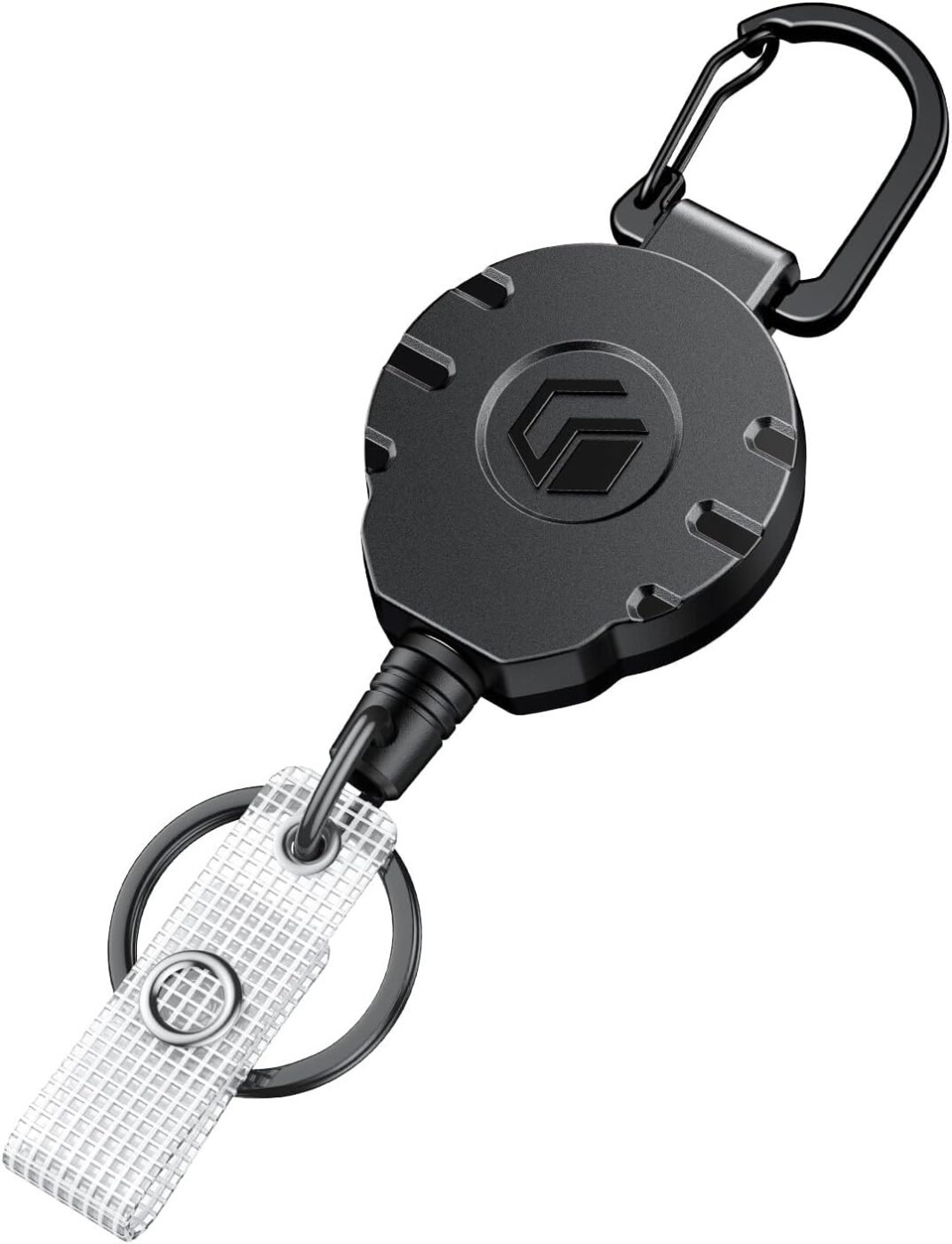 Retractable Keychain Heavy Duty Carabiner Badge Holder Tactical ID Badge Reel for up to 8 oz with Stainless Steel Spring Coil 31.5 Inch Steel Wire Rope Retractable Lanyard Clip and Key Ring 1 Retractable Keychain Heavy Duty Carabiner Badge Holder Tactical ID Badge Reel for up to 8 oz with Stainless Steel Spring Coil 31.5 Inch Steel Wire Rope Retractable Lanyard Clip and Key Ring