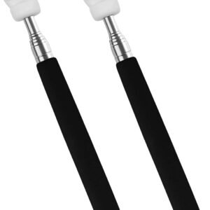 2Pcs Telescopic Teachers Pointer, Extendable Hand Pointer Finger Pointer Stick, Mini Retractable Classroom Pointer for Elementary School Kindergarten Teacher, Classroom Supplies (Black)