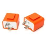 2Pcs 2-Pin Electronic Turn Signal Flasher Relay Fix Motorcycle Turn Signal Hyper Flash, Adjustable Motorcycle LED Turn Signal Hyper Indicator Flasher Relay