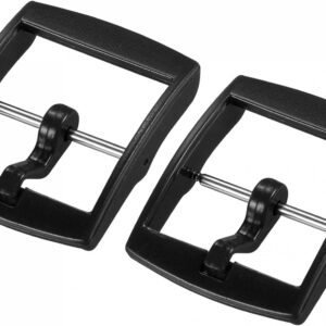 Watch Strap Clasp Replacement Plastic Buckle for 20mm Width Watch Bands Black 2 Pcs