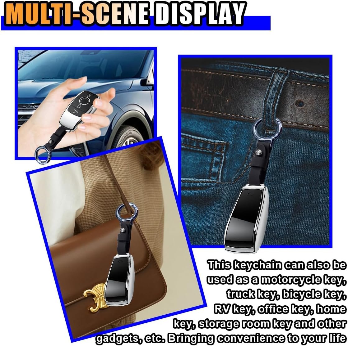 Carabiner Key Ring Clip, Car Fob Key Keychain Holder Car Keychain Clip for Men Women, Key Ring Belt Holder (Black) 5 Carabiner Key Ring Clip, Car Fob Key Keychain Holder Car Keychain Clip for Men Women, Key Ring Belt Holder (Black) - image 5