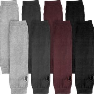 4 Pairs Arm Warmers Women Winter Long Fingerless Gloves Knit Mitten Elbow Length Gloves with Thumb Hole, Warm and Comfortable (Black, Coffee, Dark Gray, Light Gray)