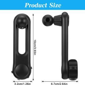 17mm Ball Mount Extension Arm, 360-Degree Rotatable Extender, 2.04 Inch Adjustable Length, Balls Mount Phone Extension Holder Arm 17mm Female to Male Ball Extender for Car Phone Holder, Black