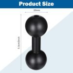 20mm to 20mm Ball Mount Arm, Black Aluminum Alloy Ball Adapter Double Balls Mount Extension Connector for Secure Attachment for Mounting Arm with 20 mm Connections Compatible with 20 mm Mounting Arms