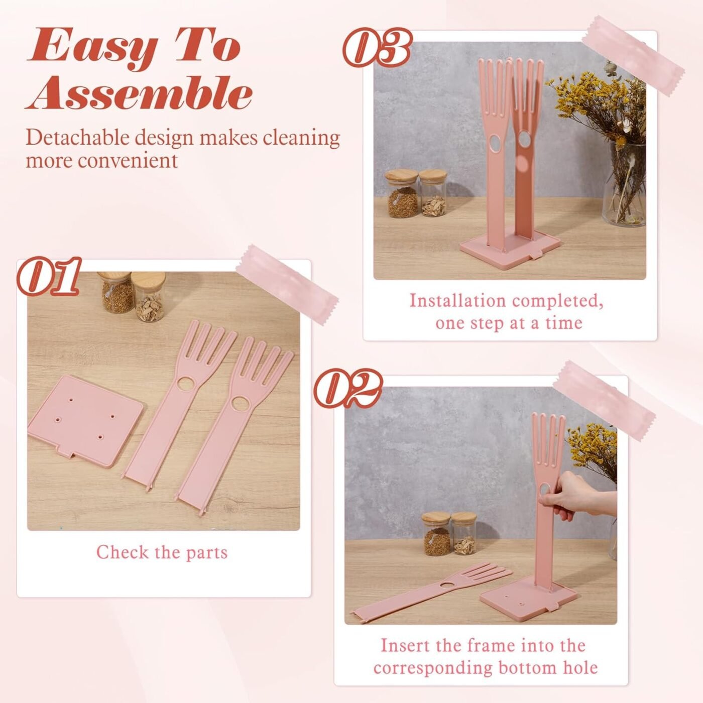 2 Pcs Kitchen Glove Holder, Kitchen Glove Stand Holder Plastic Glover Drying Dryer Rack 3 2 Pcs Kitchen Glove Holder, Kitchen Glove Stand Holder Plastic Glover Drying Dryer Rack - image 3
