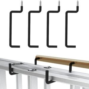 4 Pack Ladder Hooks-Bike Hooks(Black) Ladder Hanger for Ladder, Bike, Folding Chair, Cord, Hose, Wheelbarrow, Ideal Tool Organizer for Garage Wall Storage