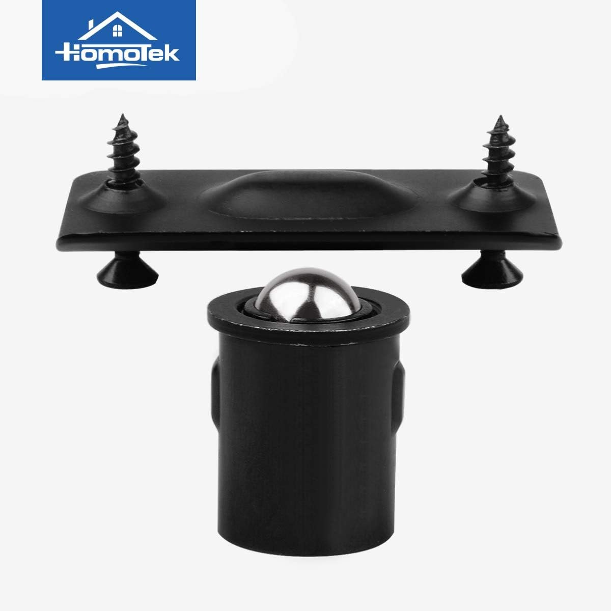 4 Pack Drive in Ball Catch with Strike Plate for Closet Doors, Black, 13/16 Inch x 1-1/8 Inchs,Die-cast, Adjustable Tension Ball 4 4 Pack Drive in Ball Catch with Strike Plate for Closet Doors, Black, 13/16 Inch x 1-1/8 Inchs,Die-cast, Adjustable Tension Ball - image 4