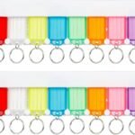 Key Tag Rack Slot Style Plastic Wall Mounted Key Holder Organizer with Transparent Tough Key Tag Identifiers Markers in 8 Assorted Colors, 2 Pack