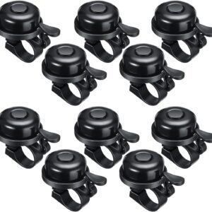 Bike Bells Bulk Aluminum Loud Crisp Bicycle Bell Clear Sound Mountain Bike Accessories Easy Installation for Boys Girls Adults Kids, Black