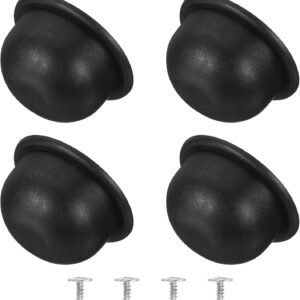 4Pcs Luggage Replacement Pads, Plastic Luggage Stand Feet Stud, Suitcase and Travel Gear Bottom Side Accessories with Self-Tapping Screws, Black (47x47x25mm)