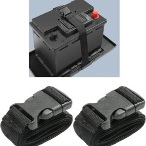 Battery Box Strap – Adjustable Buckle, Auto & Trailer Hold Down Strap – 2 PCS Pack (39 Inch, Quick Release)
