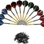 12 Pcs Darts Plastic Tip, Soft Tip Darts Set, 14g Plastic Tipped Dart, Attach Extra 36 Black 2BA Replacement Tips, Soft Tip Darts for Electronic/Plastic Dartboard