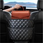 Car Seat Back Organizer with Storage Pockets – Black Vehicle Interior Accessory