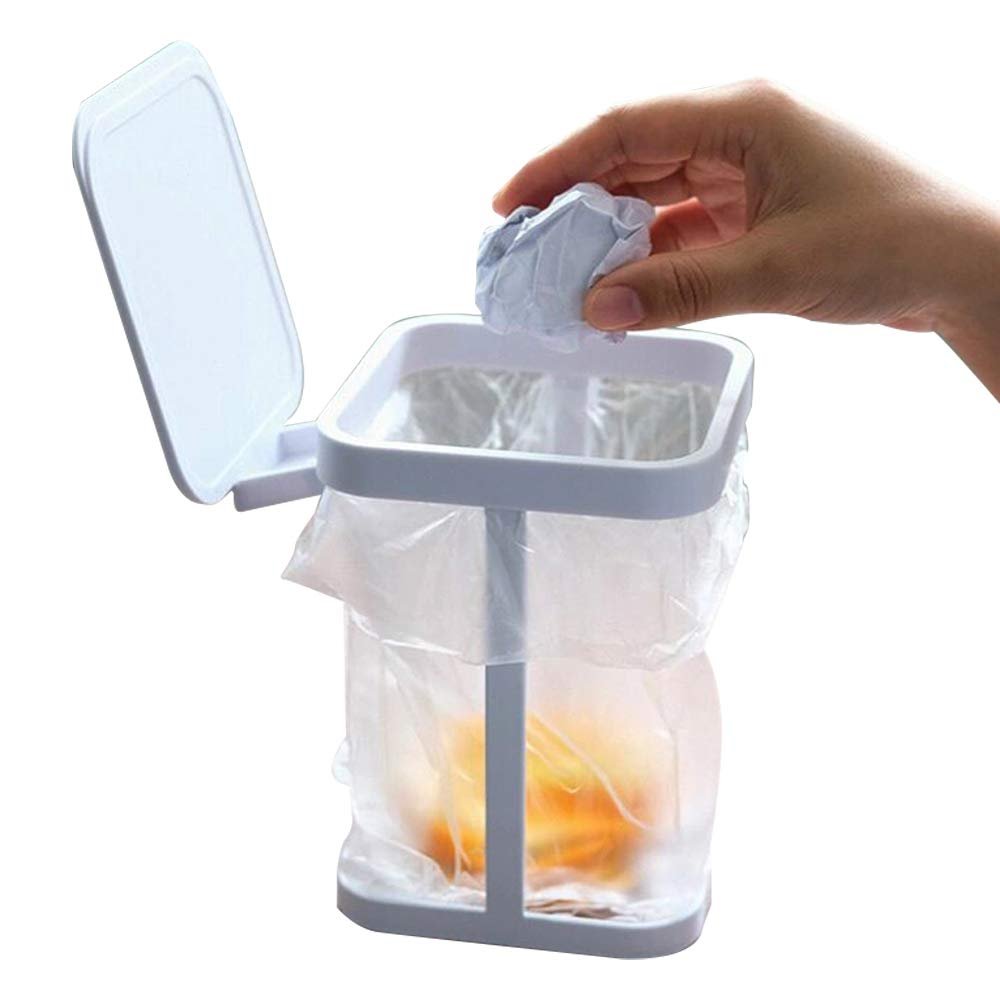 White Kitchen Bedroom Trash Can Rack - 1 Piece Waste Bin Holder for Home Kitchen Use 1 White Kitchen Bedroom Trash Can Rack – 1 Piece Waste Bin Holder for Home Kitchen Use