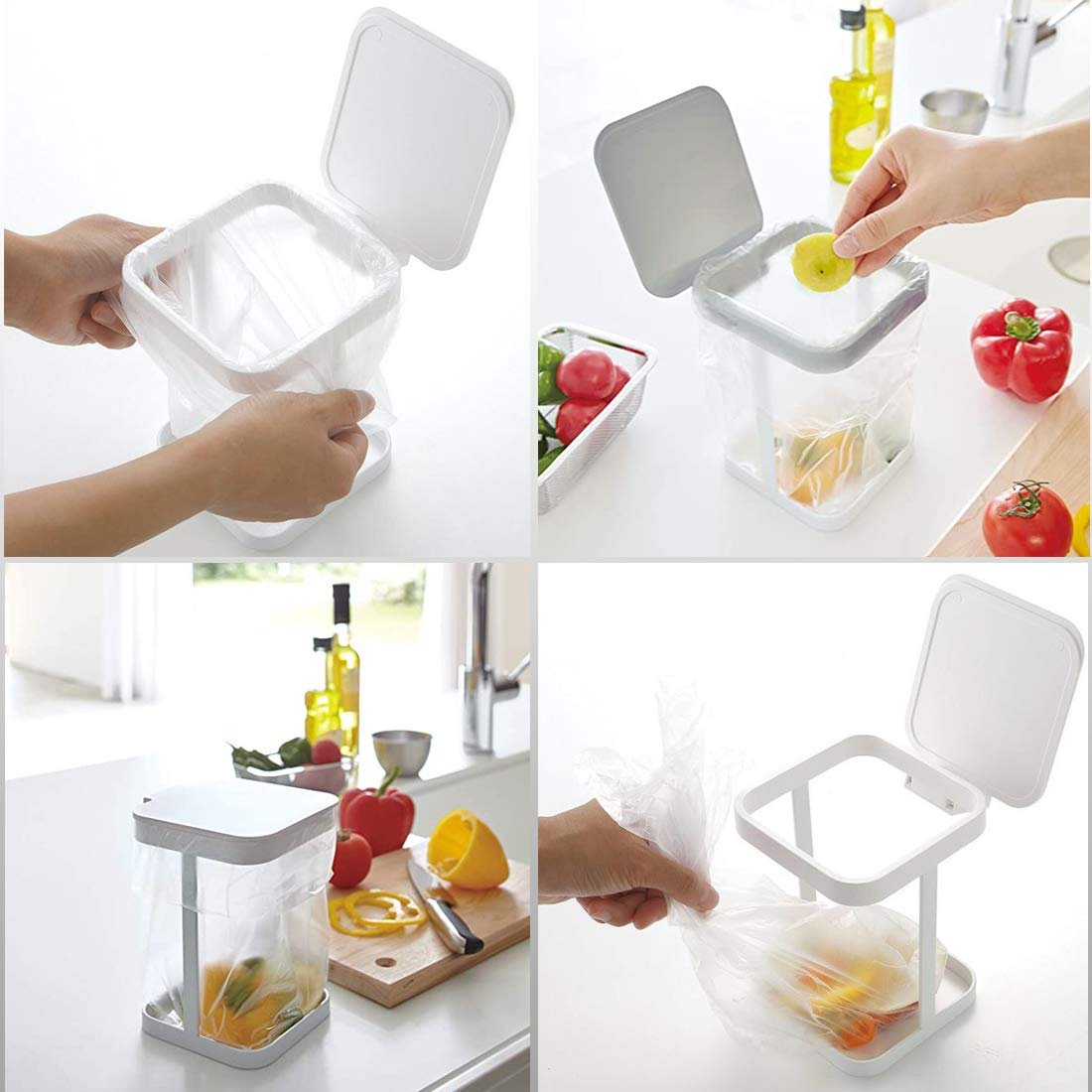 White Kitchen Bedroom Trash Can Rack - 1 Piece Waste Bin Holder for Home Kitchen Use 5 White Kitchen Bedroom Trash Can Rack – 1 Piece Waste Bin Holder for Home Kitchen Use - image 5