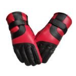 Men’s Red Winter Gloves Thick Fleece Warmth for Outdoor Cycling Skiing