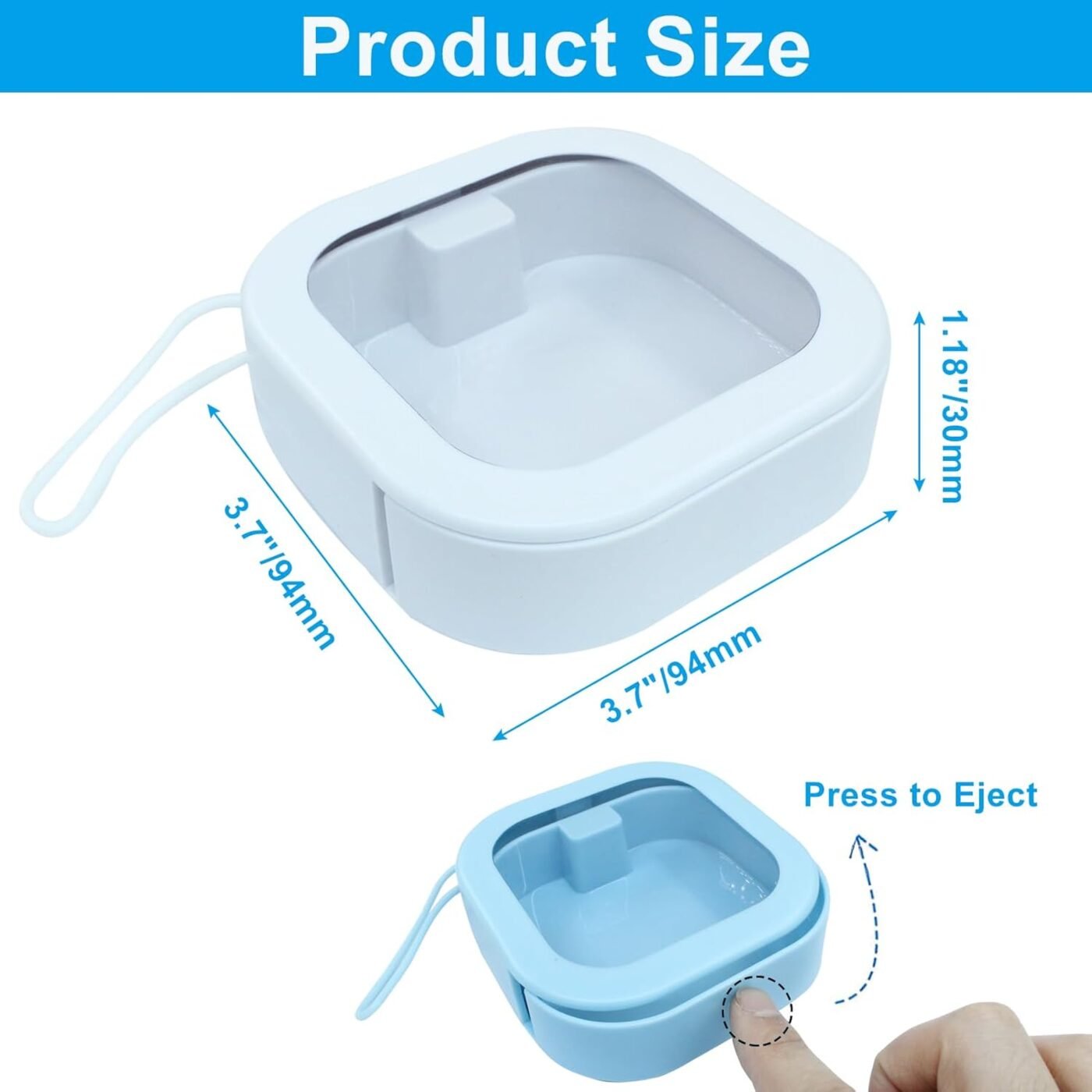 2 Piece Set Portable Blue and White Storage Boxes Stackable Travel Organizers for Small Hair Clips Jewelry Trimmer Accessories 3 2 Piece Set Portable Blue and White Storage Boxes Stackable Travel Organizers for Small Hair Clips Jewelry Trimmer Accessories - image 3