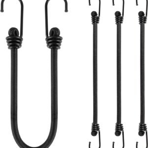 4 Pack Heavy Duty Elastic Luggage Straps with Hooks 30cm 12inch for Camping Hiking Car Bike Motorcycle
