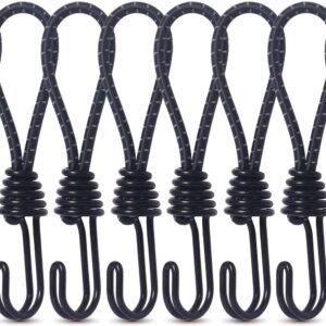 8 Pack DIY Anti-Scratch Hooks with Reflective Cord for 8mm Elastic & Bungee Cord – Ideal for Camping Trailer Bicycle