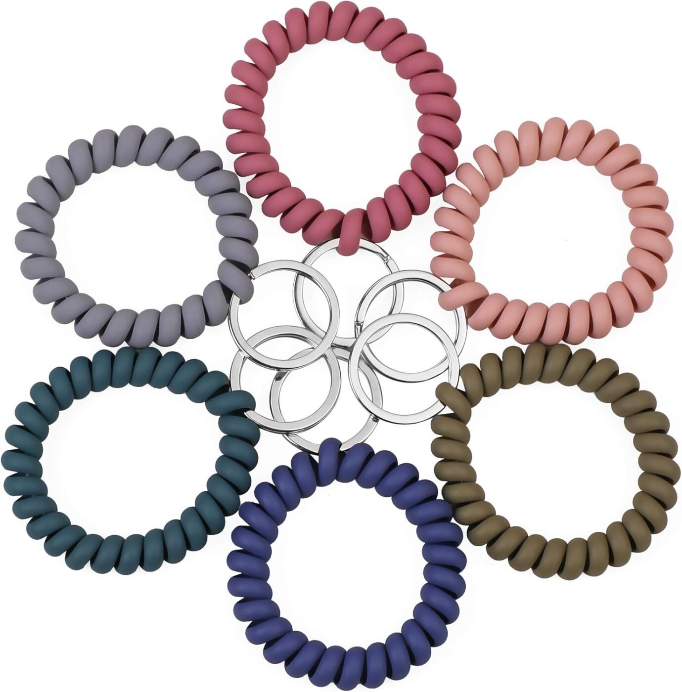 6 Pack Spiral Wristbands Adjustable Waterproof for Sports 2 6 Pack Spiral Wristbands Adjustable Waterproof for Sports - image 2