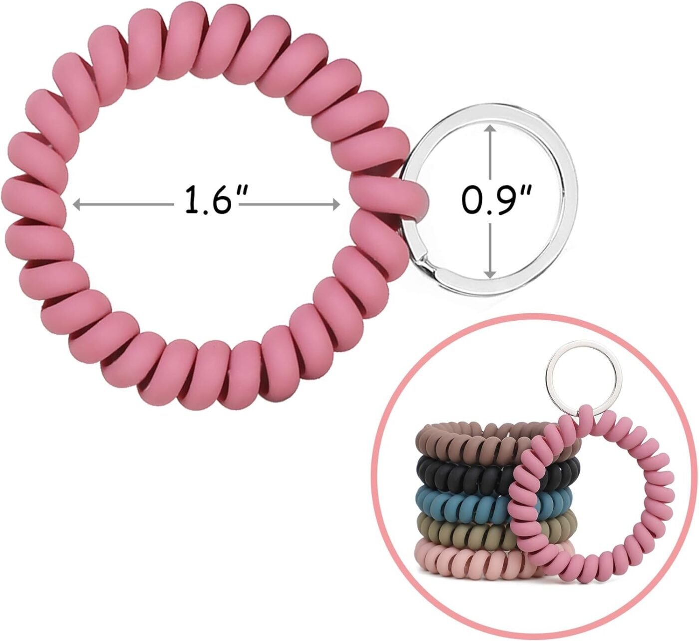 6 Pack Spiral Wristbands Adjustable Waterproof for Sports 3 6 Pack Spiral Wristbands Adjustable Waterproof for Sports - image 3