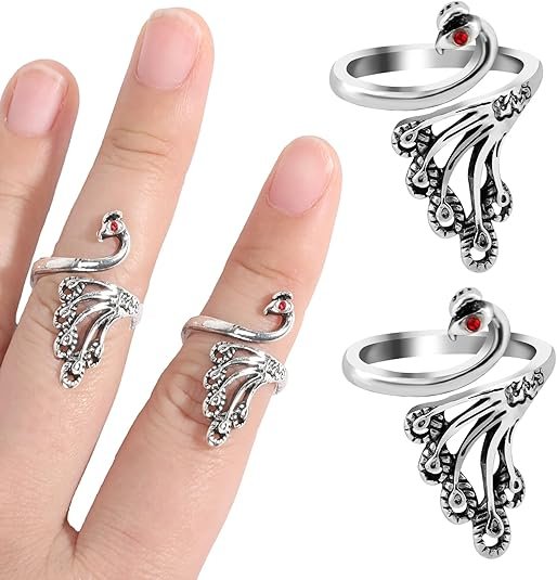 2 Pack Adjustable Yarn Guides for Crocheting & Knitting - Finger Ring Holders - Silver 1 2 Pack Adjustable Yarn Guides for Crocheting & Knitting – Finger Ring Holders – Silver