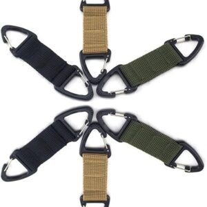 6-Piece Triangular Carabiner Hooks Set 3 Colors Multi-functional for Keys Outdoor Use and Organizing